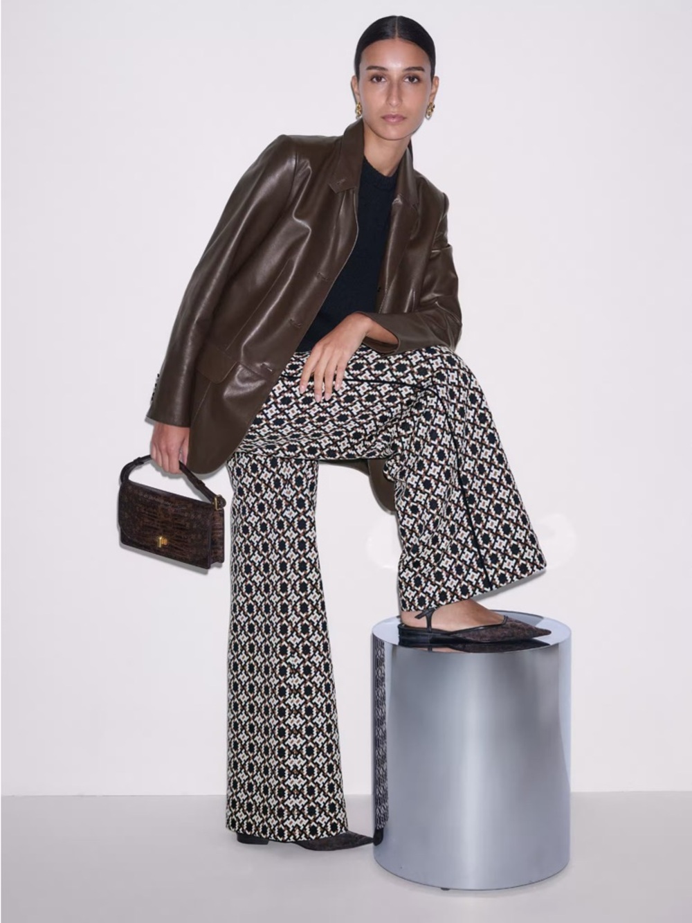 ME + EM Graphic Jacquard Wide Leg Trouser - Picture 4 of 11